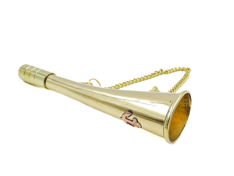 Small brass Army Bugle with chain - MIW135 foghorn