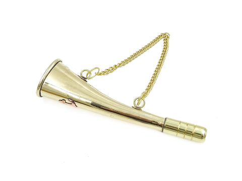 Small brass Army Bugle with chain - MIW135 foghorn