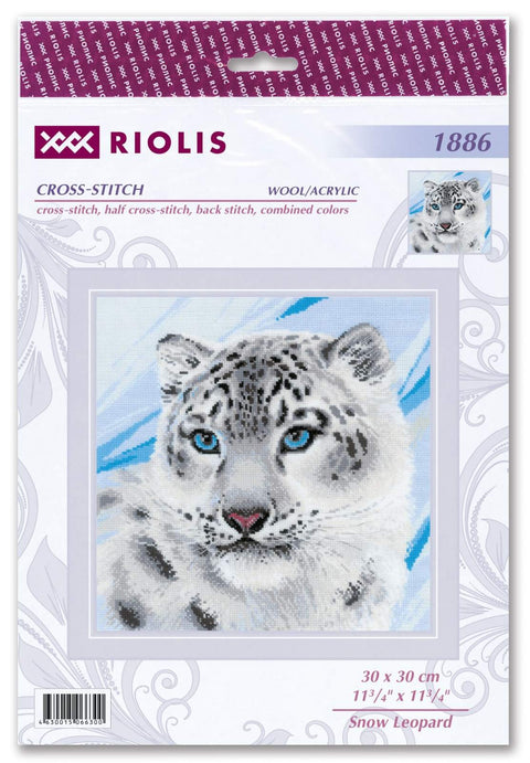 Snow Leopard cross stitch kit by RIOLIS Ref. no.: 1886