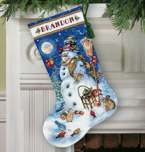 Snowman & Friends Christmas Stocking (41 cm) - Cross Stitch Kit by DIMENSIONS