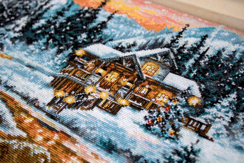 Snowy Cabin SBU4022 - Cross Stitch Kit