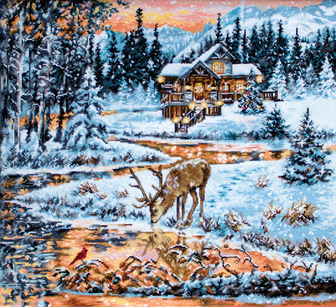 Snowy Cabin SBU4022 - Cross Stitch Kit