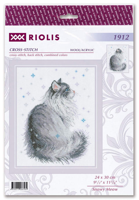 Snowy Meow cross stitch kit by RIOLIS Ref. no.: 1912