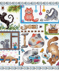 Cat Motif Cross Stitch Kit