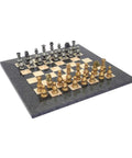 Solid Brass Chess Set with Luxurious Briar Wood game Board