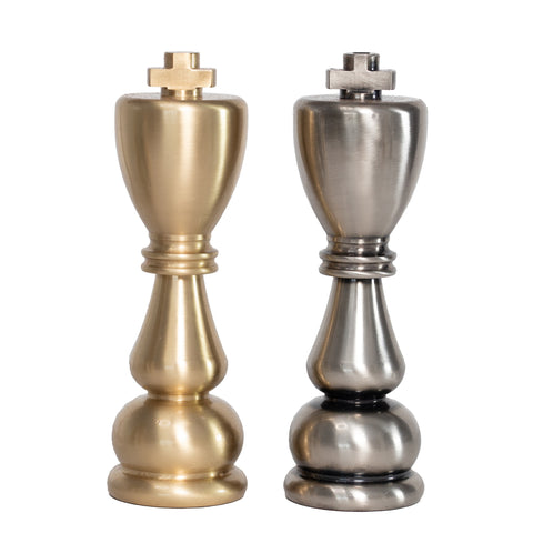 Solid Brass Chess Set with Beautiful Beech Wood Chess Table