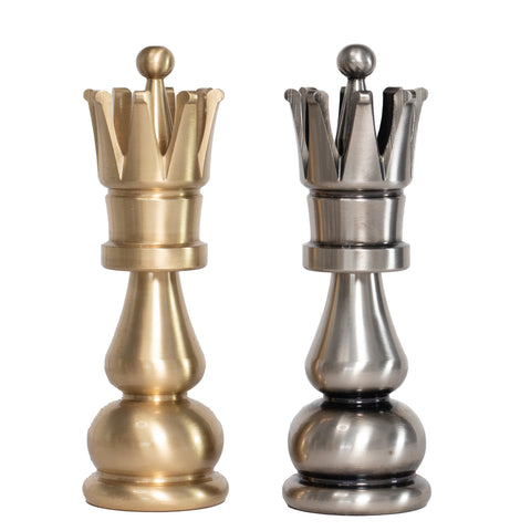 Solid Brass Chess Set with Beautiful Beech Wood Chess Table