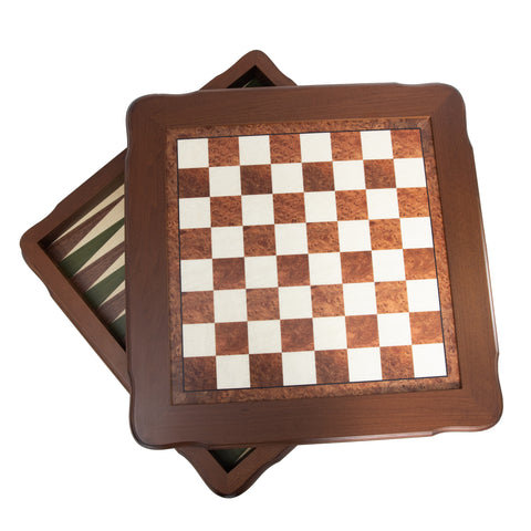 Solid Brass Chess Set with Beautiful Beech Wood Chess Table