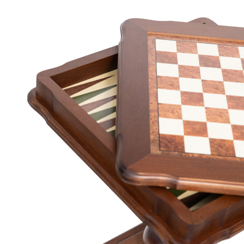 Solid Brass Chess Set with Beautiful Beech Wood Chess Table