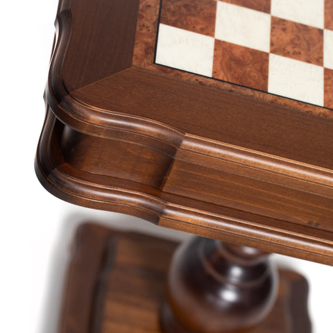 Solid Brass Chess Set with Beautiful Beech Wood Chess Table