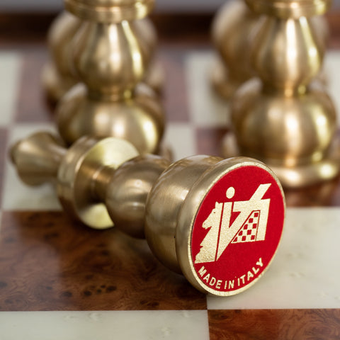 Solid Brass Chess Set with Beautiful Beech Wood Chess Table