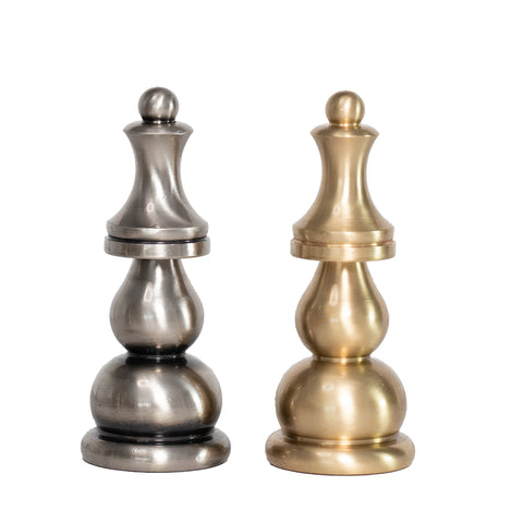 Solid Brass Chess Set with Beautiful Beech Wood Chess Table