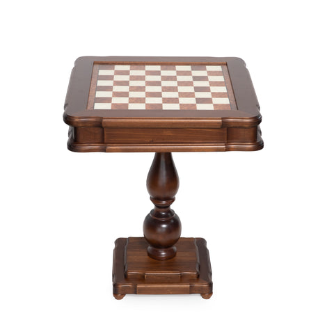 Solid Brass Chess Set with Beautiful Beech Wood Chess Table