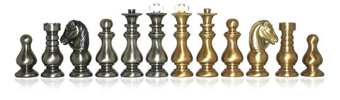 Solid Brass Chess Set with Luxurious Briar Wood game Board