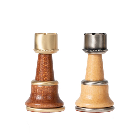 Solid Brass & Wood Chess Set with Luxurious Elm Wood Game Board