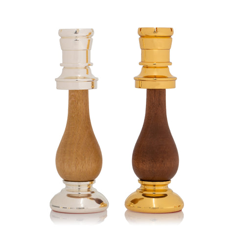 Solid Gold & Silver Chess Set with Luxurious Wood-Alabaster Game Board