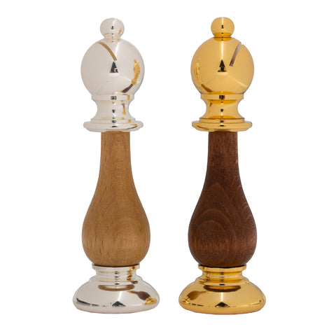 Solid Gold & Silver Chess Set with Luxurious Wood-Alabaster Game Board