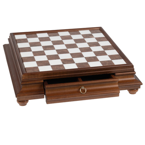 Solid Gold & Silver Chess Set with Luxurious Wood-Alabaster Game Board