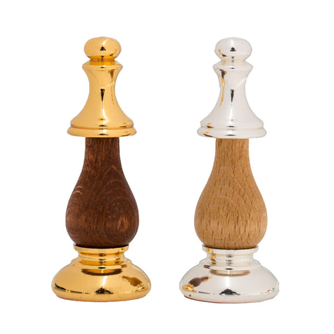 Solid Gold & Silver Chess Set with Luxurious Wood-Alabaster Game Board