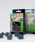 Sparkling Llama Dice Set Glittering dark blue and pink