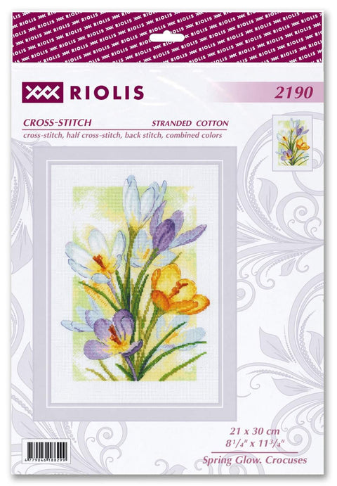 Spring Glow. Crocuses. Cross Stitch kit by RIOLIS Ref. no.: 2190 - Hobby.lt ??