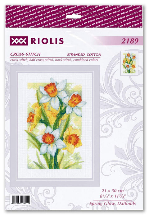 Spring Glow. Daffodils. Cross Stitch kit by RIOLIS Ref. no.: 2189