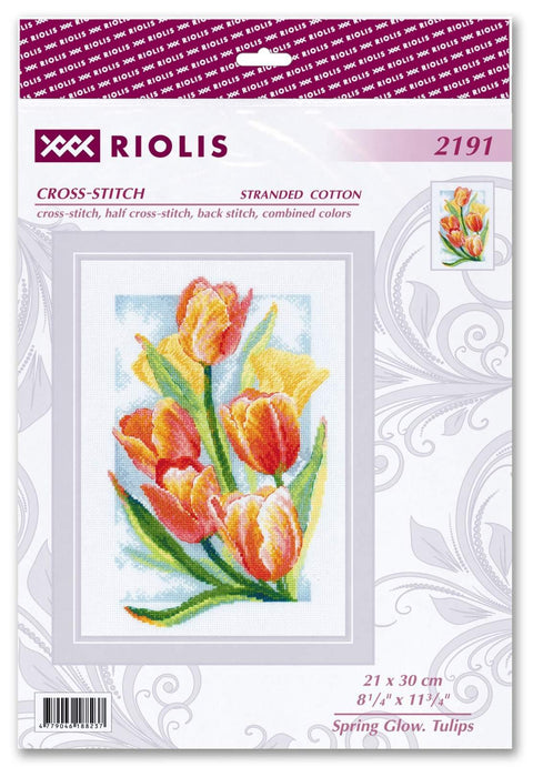 Spring Glow. Tulips. Cross Stitch kit by RIOLIS Ref. no.: 2191 - Hobby.lt ??