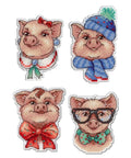 Cross Stitch Kit Cute Piggies. Magnets SR-279