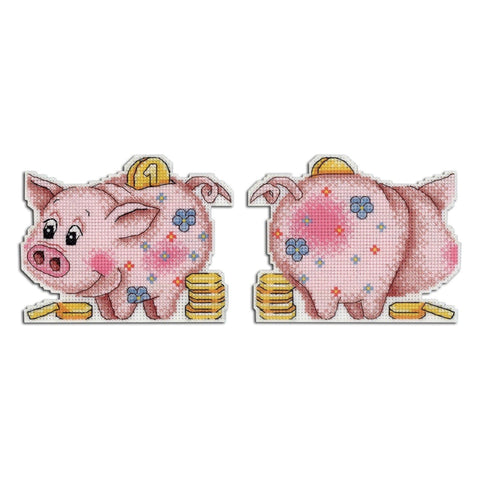 Cross Stitch Kit Happy Piggy Bank SR-334