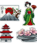 Cross Stitch Kit Japan - Magnets SR-336