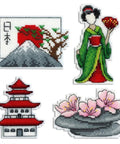 Cross Stitch Kit Japan - Magnets SR-336