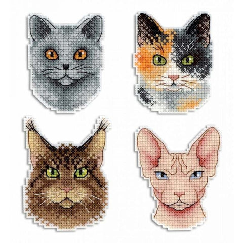 Cross Stitch Kit Who Said Meow? Magnets SR-340