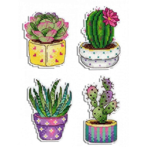 Cross Stitch Kit Cactuses. Magnets SR-419