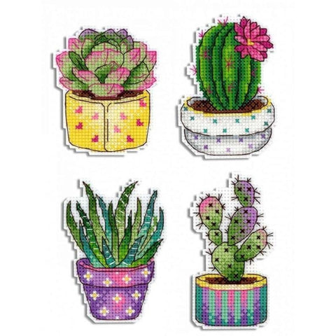 Cross Stitch Kit Cactuses. Magnets SR-419