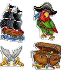 Cross Stitch Kit Pirate Ship. Magnets SR-451