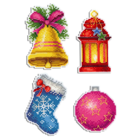 Cross Stitch Kit Christmas Magnets SR-461