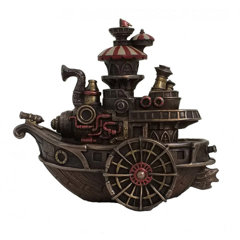 Steampunk Bronze Steamship Statue