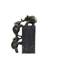 Bronze Resin Elephant Trio Sculpture