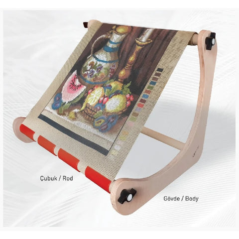 Nurge Adjustable Tabletop Embroidery Stand, 30 x 30 cm, Compact Holder for Hoops and Frames