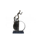 Father and Son Bronze Resin Statue
