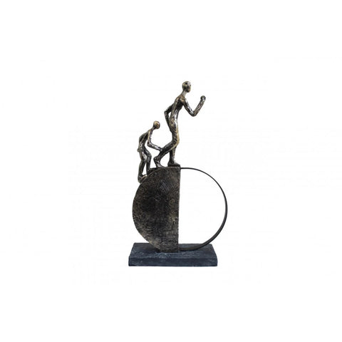 Father and Son Bronze Resin Statue