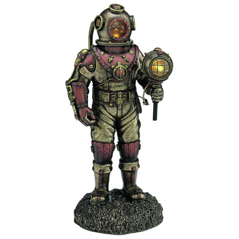 Skeleton Diver Statue with Light
