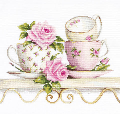 Stacked Tea Cups SBA2327 - Cross Stitch Kit