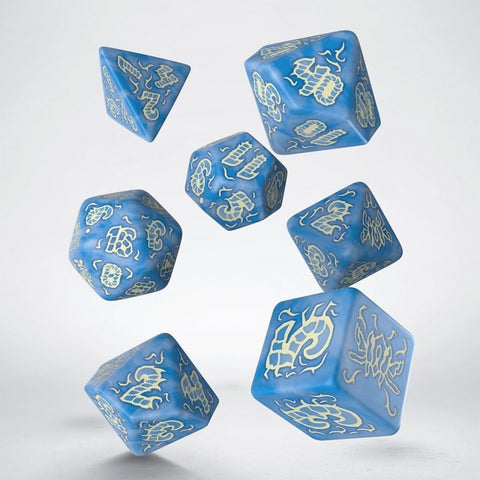 Starfinder Attack Of The Swarm Dice Set blue and white