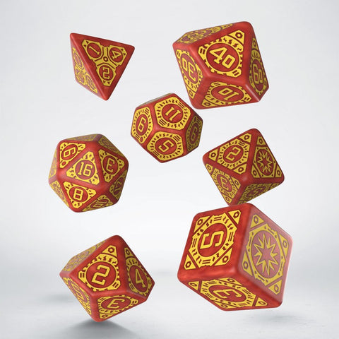 Starfinder Dawn Of Flame Dice Set brown and yellow