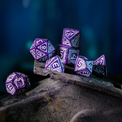 Starfinder Devastation Ark Dice Set purple and white