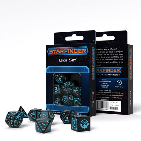 Starfinder Dice Set black and blue