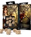 Steampunk Clockwork Dice Set beige and brown