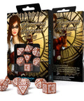 Steampunk Clockwork Dice Set caramel and white