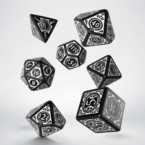 Steampunk Clockwork Dice Set black and white